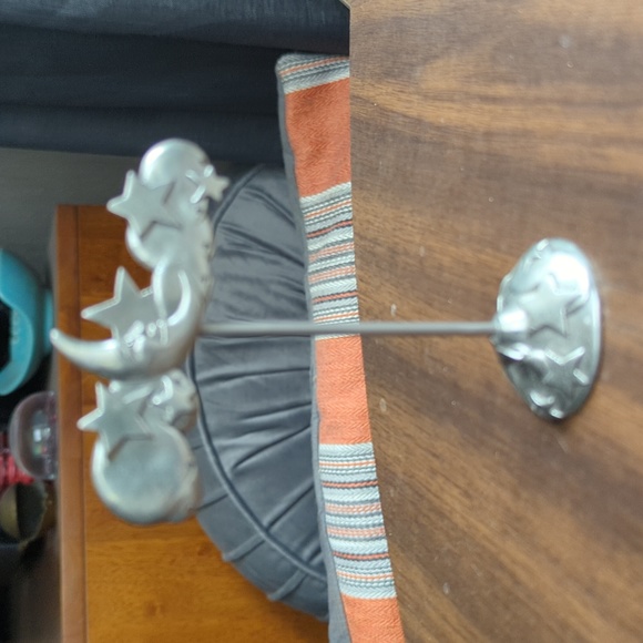 Vtg 1991 SEAGULL Pewter Signed Earring Tree Holder Stand Moon and Stars - Picture 9 of 9